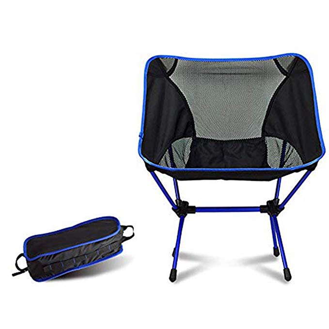 LUOLAN Ultralight Portable Folding Camping Backpacking Chairs with Carry Bag, Heavy Duty 330lb Capacity, for Fishing Beach Hiking Outdoor