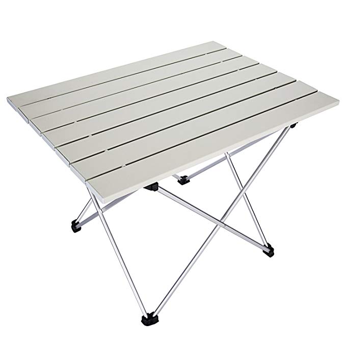 Tianhai Central Air Conditioning Co., Ltd Portable Camping Tables with Aluminum Table Top,Aluminum Hard-Topped Outdoor Folding Table,Oxford Handbag Portable for Outdoor, Picnic, Vacation