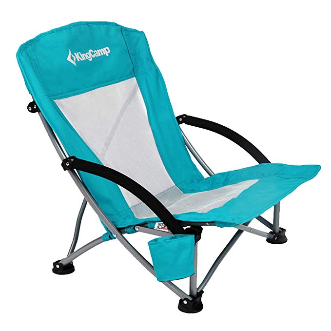 KingCamp Low Sling Beach Camping Concert Folding Chair with Mesh Back