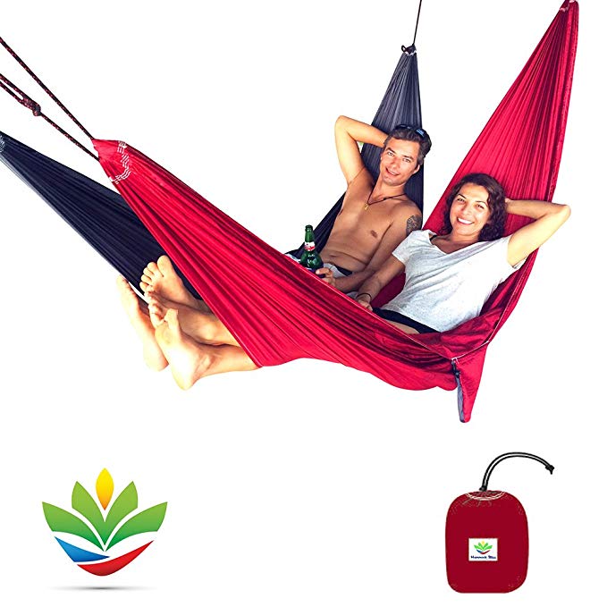 Hammock Bliss Tandem - One Hammock With Two Separate Spaces Allows Two People To Hang Together In Bliss - Great For Couples Or Create Double Layer Hammock