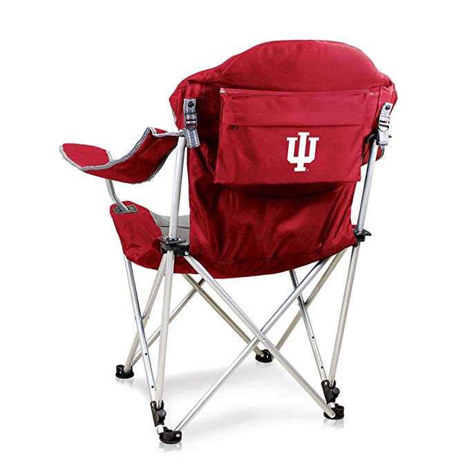 PICNIC TIME NCAA Indiana University Digital Print Reclining Camp Chair, Red, One Size