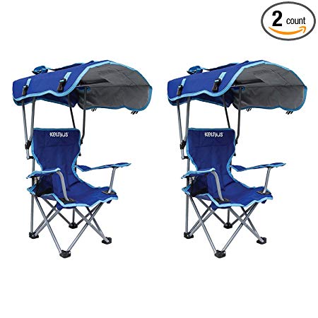 Kelsyus Kids Original Canopy Folding Backpack Lounge Chair (2 Pack) Blue | 80316