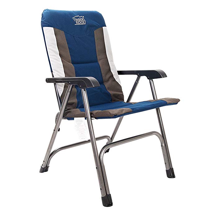 Timber Ridge Camping Chair Portable High Back with Carry Bag Easy Folding Padded for Outdoor Indoor, Lightweight Aluminum Frame, Support 300lbs