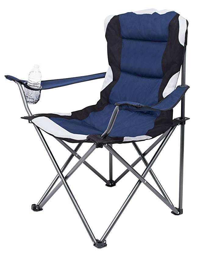 Internet's Best Padded Camping Folding Chair | Outdoor | Sports | Cup Holder | Comfortable | Carry Bag | Beach | Quad