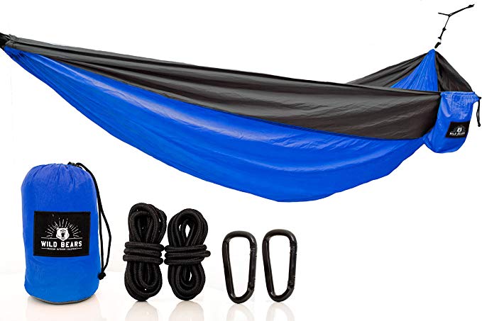 Wild Bears #1 Double Camping Hammock ON SALE | Best Quality Hammocks for 2 Person Lightweight, Portable, Parachute Nylon for Outdoors, Backpacking, Travel, Beach, Hiking, Yard, Garden | 118 x 78 in