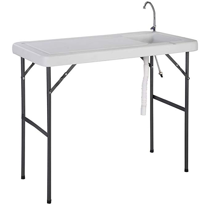 Tek Widget Portable Outdoor Folding Table with Sink/Faucet