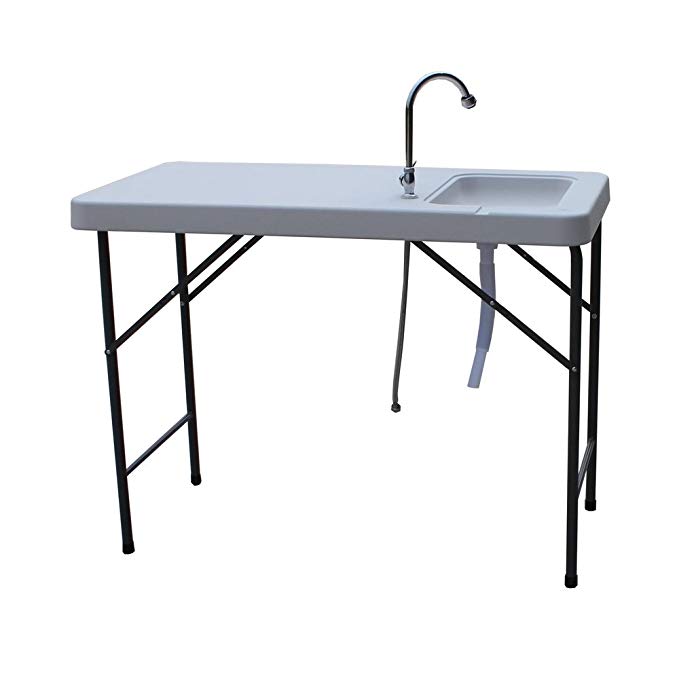 Palm Springs Folding Portable Fish Fillet Cleaning & Hunting Table with 1.5 Gal Sink