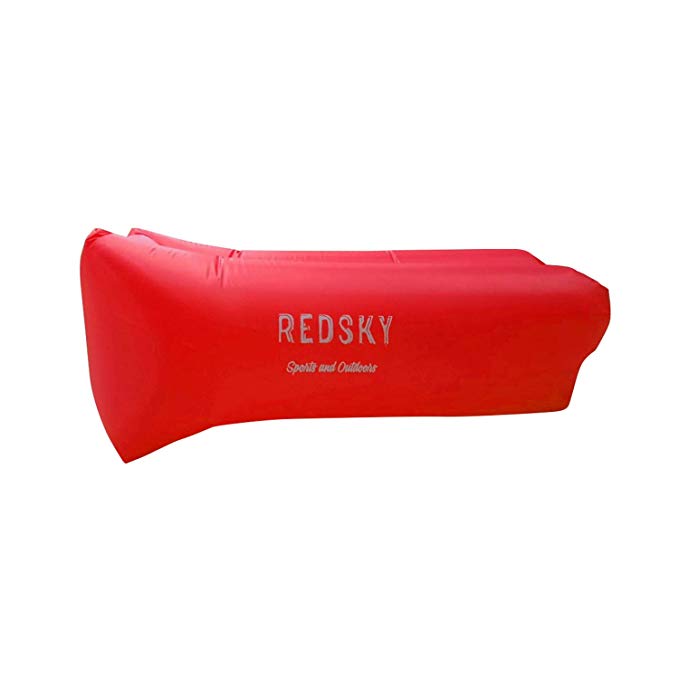 RedSky Outdoors Inflatable Lounger Air Sofa Ships Fast! Best Indoor/Outdoor Air Hammock A Summer Must Have for Beach Festival Camping Or Lake Day with Travel Bag Bottle Opener