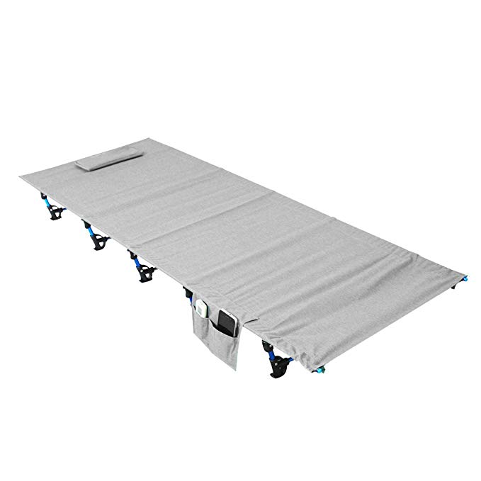 Ultralight Portable Folding Single Camp Bed Travel Cot Tent Bed Aluminium Alloy Metal Frame Outdoor Camping Hiking Fishing Beds with Storage Bag for Adult or Kids