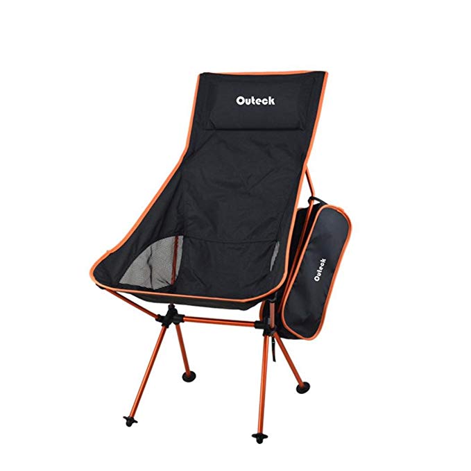 HOOHI Folding Chair, Ultra-Light Portable Foldable Recliner Chair, 150KG(Max Support) ALuminium Alloy Camping Chair for Indoor Outdoor Fishing Hiking with Carry Storage Bag