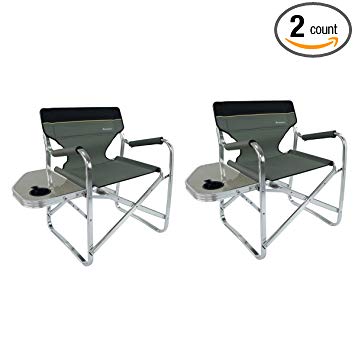 OnwaySports Aluminum Frame Director Chair with Side Table Lightweight Foldable Portable for Camping 2 Pack