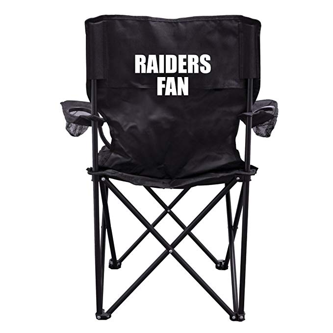 VictoryStore Outdoor Camping Chair - Raiders Fan Black Folding Camping Chair with Carry Bag