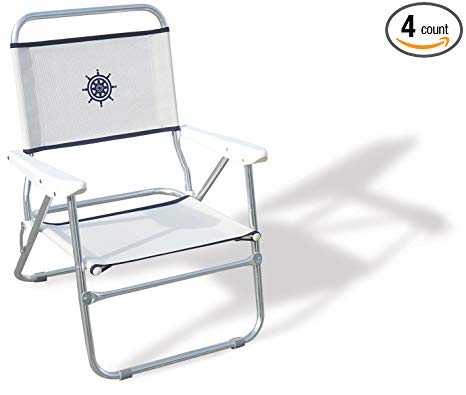 FORMA MARINE Beach Chair, Outdoor Chair, Folding, Anodized, Aluminium, White , Model 'Bikini' PA560A