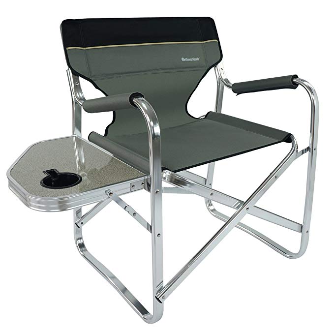 OnwaySports Aluminum Frame Director Chair with Side Table Lightweight Foldable Portable for Camping