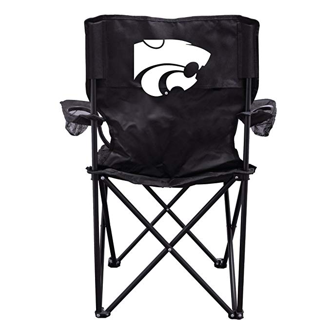 VictoryStore Outdoor Camping Chair - Kansas State University Wildcats Black Folding Camping Chair with Carry Bag