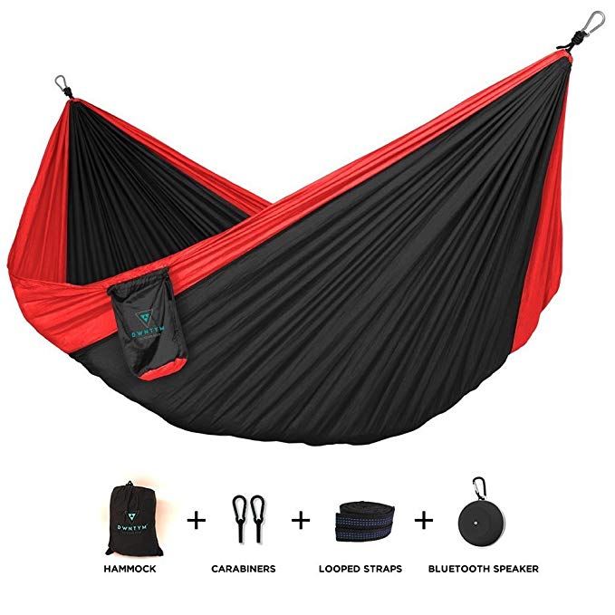 Camping Hammock with Wireless Bluetooth Speaker - Lightweight and Compact - For Backpacking, the Beach, Back Yard, Travel