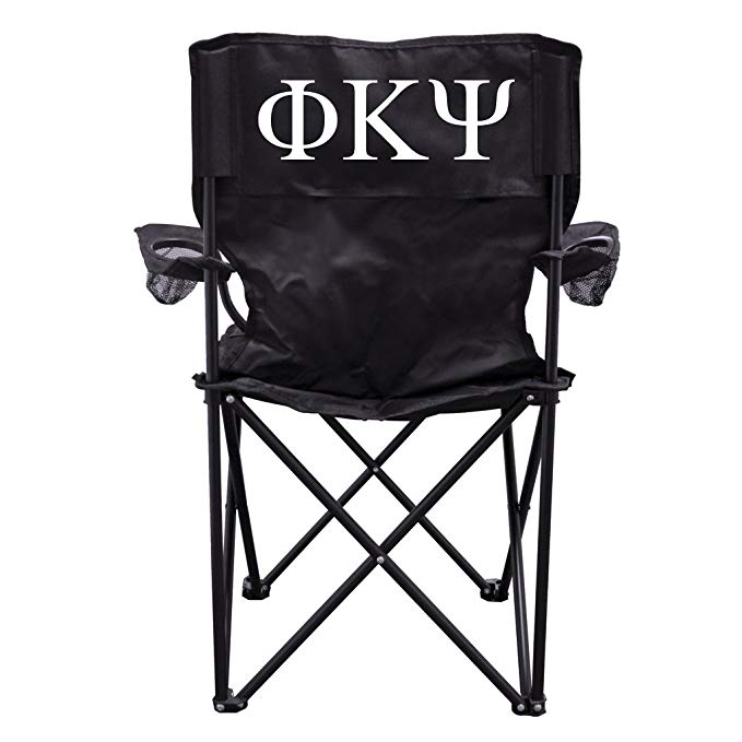 VictoryStore Outdoor Camping Chair - Phi Kappa Psi Black Folding Camping Chair with Carry Bag