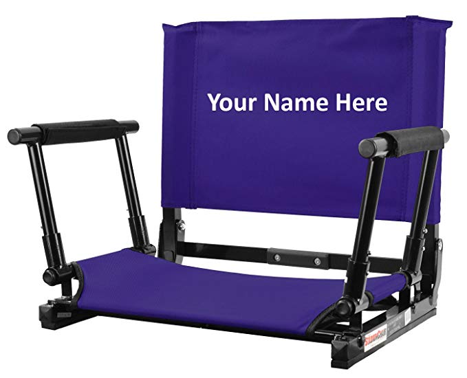 Stadium Chair PERSONALIZED EMBROIDERED NEW Gamechanger Bleacher Seat with Optional Arms