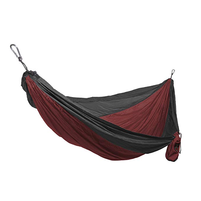 Grand Trunk Single Parachute Nylon Hammock with Carabiners and Hanging Kit: - Perfect for Outdoor Adventures, Backpacking, and Festivals