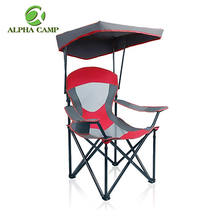 ALPHA CAMP Mesh Canopy Chair Folding Camping Chair