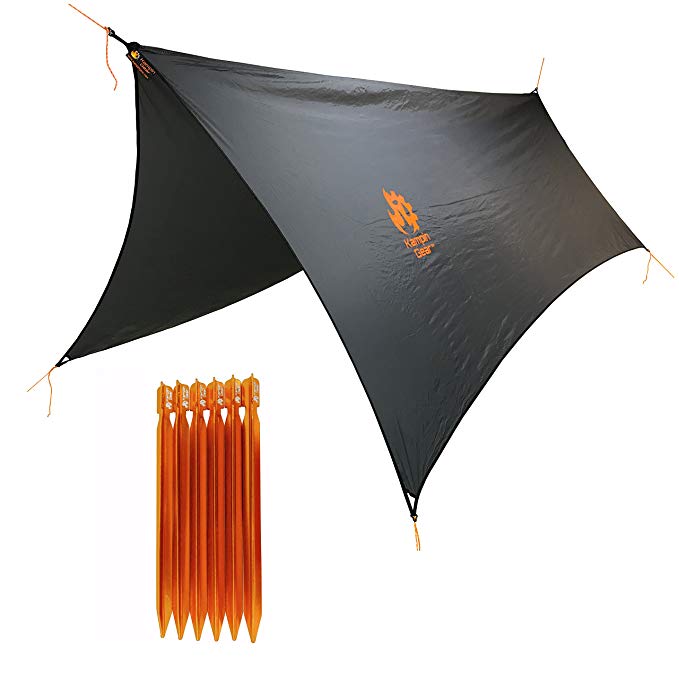 Kampin Gear Hideaway Rain Fly with 6 Aluminum Stakes