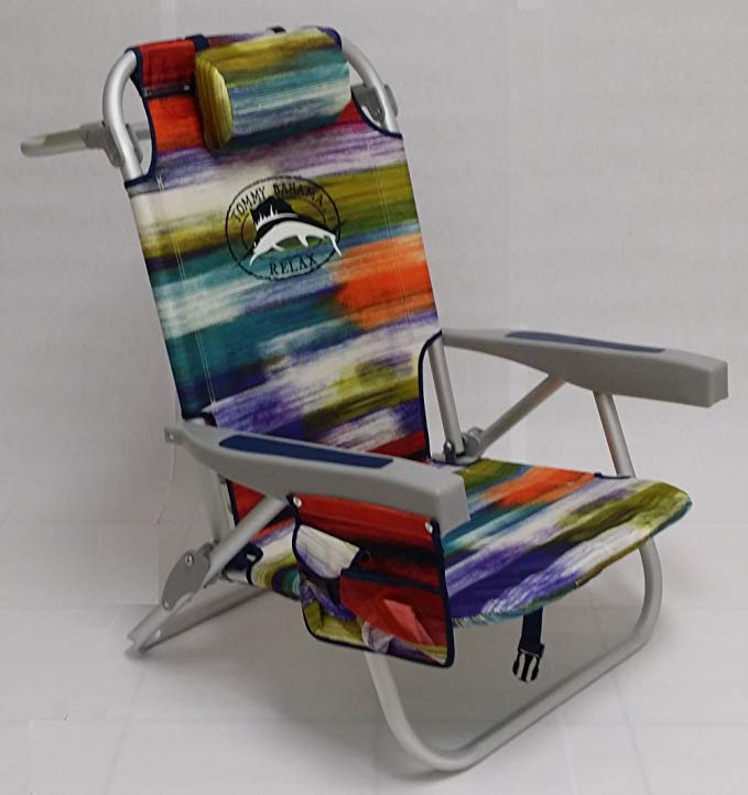 Tommy Bahama 2015 Backpack Cooler Chair with Storage Pouch and Towel Bar- multicolor