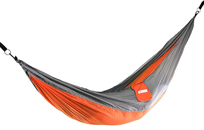 Mt. Nebo Outdoors Hammock - Backpacking, Camping, Grab and Go - Lightweight and Portable Nylon Hammock with Strong Nylon Tree Straps & Steel Carabiners Included