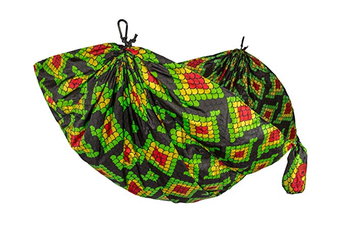 Grand Trunk Double Hammock: Lightweight Strong Parachute Nylon, Portable Camping, Backpacking, Beach Travel (Includes Hanging Kit), Rasta