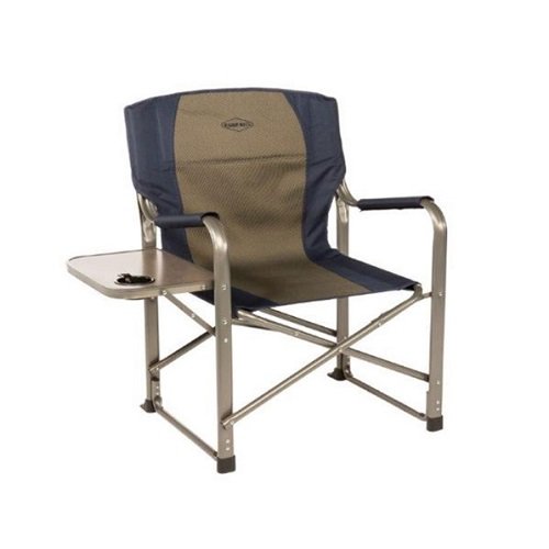 Kamp-Rite Director's Chair with Side Table, Tan/Blue