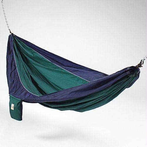 Hammaka Parachute Silk Hammock Color: Navy Blue/ Forest Green (2002-HMKA)