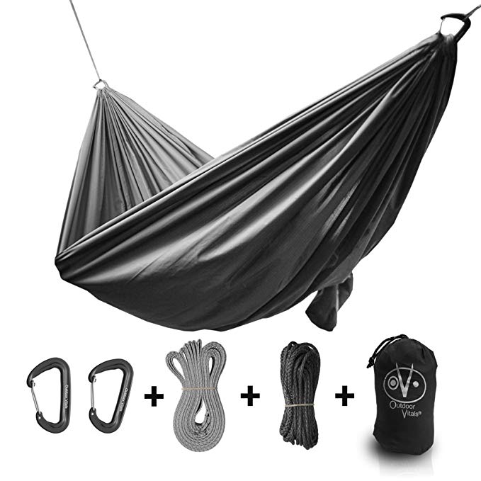 Outdoor Vitals Ultralight Hammock Under 1 lb With Suspension Included, Whoopie Sling Suspension, Tree Straps and Carry Bag