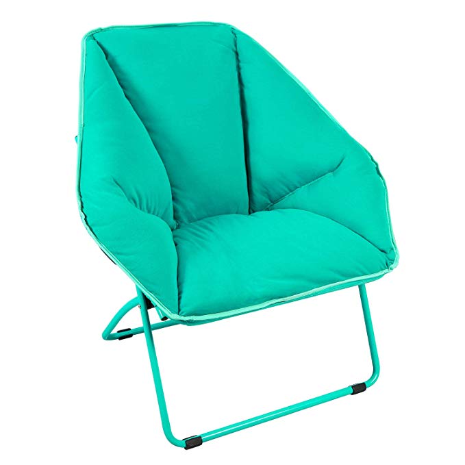 REDCAMP Dorm Saucer Chair, Folding Dish Chair for Teens Kids Adults, Turquoise 34x23.6x17 inches