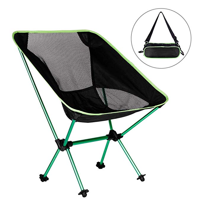 UgBaBa Portable Lightweight Folding Camping Chairs,Ultralight Compact Backpacking Chair with Carry Bag for Outdoor,Sports,Fishing,Hiking Heavy Duty 330 lbs