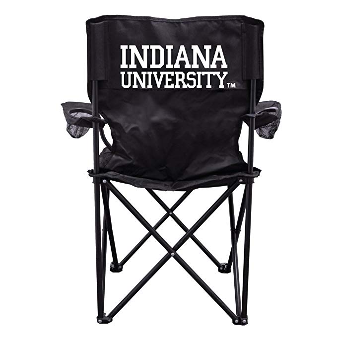 VictoryStore Outdoor Camping Chair - Indiana University Black Folding Camping Chair with Carry Bag