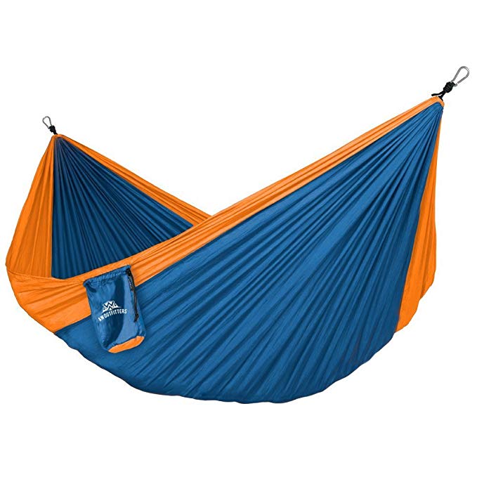 AW Outfitters Parachute Hammock- Lightweight Folding Portable Festival, Camping, Beach, Travel, Survival Hanging Hammock– Top Camping Accessory- Best Double Nylon Hammock For Backpacking, Hiking, Yard