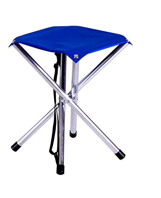 Camp Time Jumbo Stool, Chair height Sitting Comfort, 300 pound capacity, Elegant folding design, 1.6 pounds with shoulder strap, USA Made