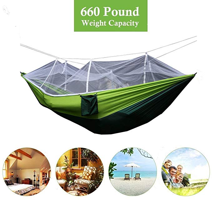 Double Camping Mosquito netsHammock - Lightweight Nylon Portable Hammock, Parachute Double Hammock For Backpacking, Camping, Travel, Beach, Yard.