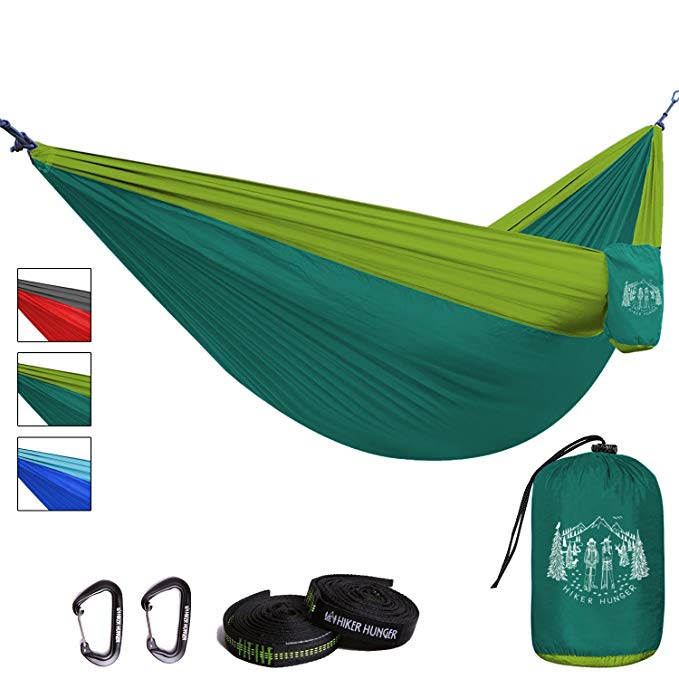 Hiker Hunger Premium Outdoor Hammock - Large Double Size, Portable & Ultra Light