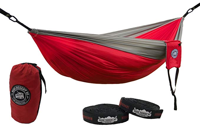 High Desert HQ XL Double Camping Hammock with Heavy Duty Tree Straps