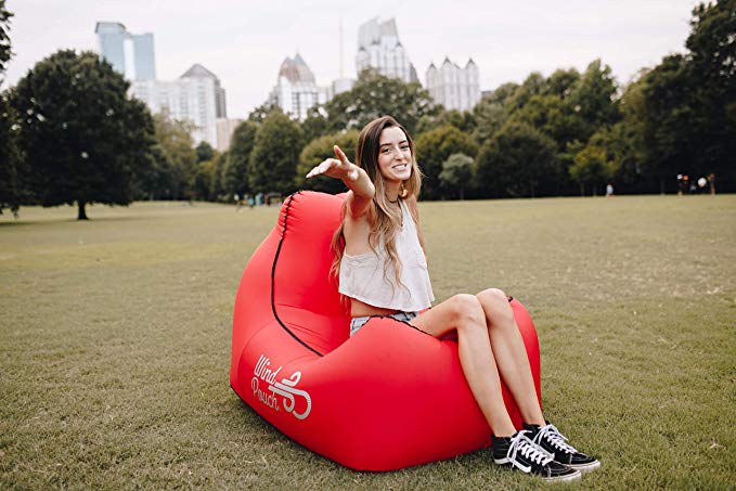 WindPouch Chill 2.0 | Inflates in 10 Seconds! | No Pump Needed | Inflatable Air Chair Lounger | Portable Lightweight Extremely Durable | Perfect at Festivals and Beach