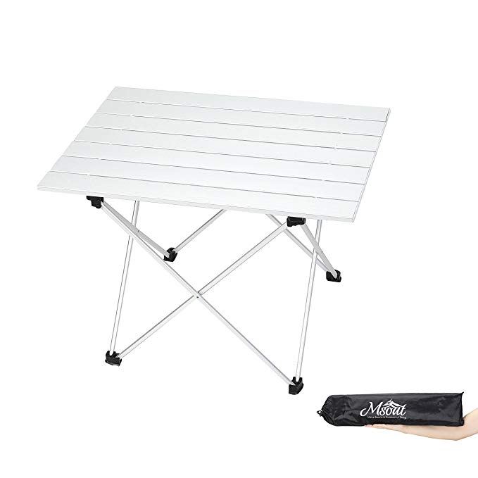 Folding Camping Collapsible Table Aluminum Foldable Portable Compact Ultralight Roll up Small Medium Large Size for Hiking Travel Outdoor Picnic BBQ Beach Garden