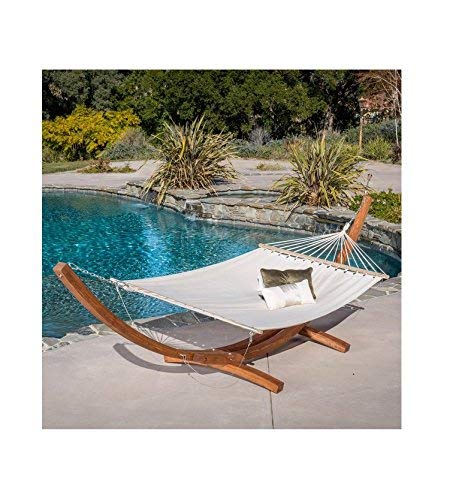 Christopher Knight Home Grand Cayman Hammock With a Larch Wood Frame, Quality Addition To Your Outdoors. Relax And Enjoy The Finer Things in Life.