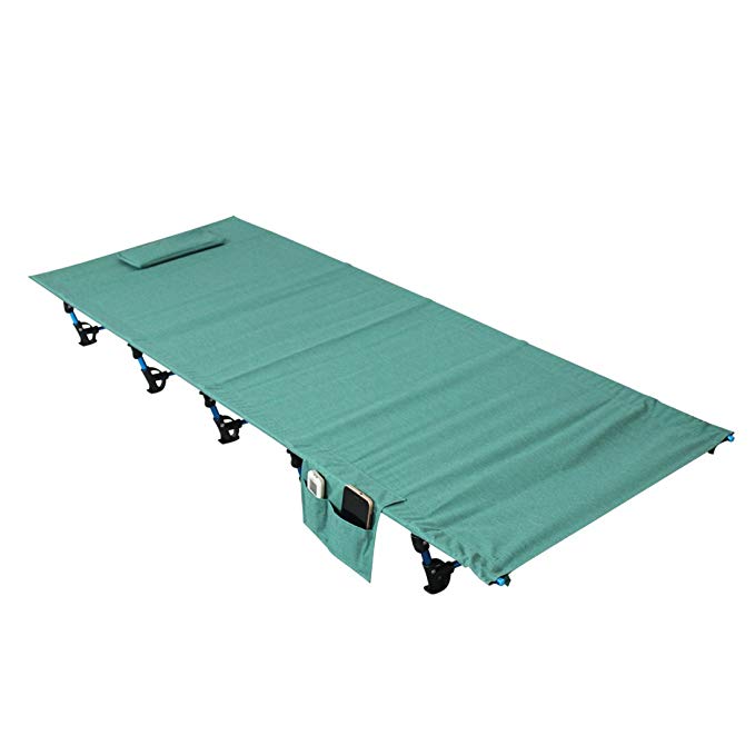 Ultralight Portable Folding Single Camp Bed Travel Cot Tent Bed Aluminium Alloy Metal Frame Outdoor Camping Hiking Fishing Beds with Storage Bag for Adult or Kids