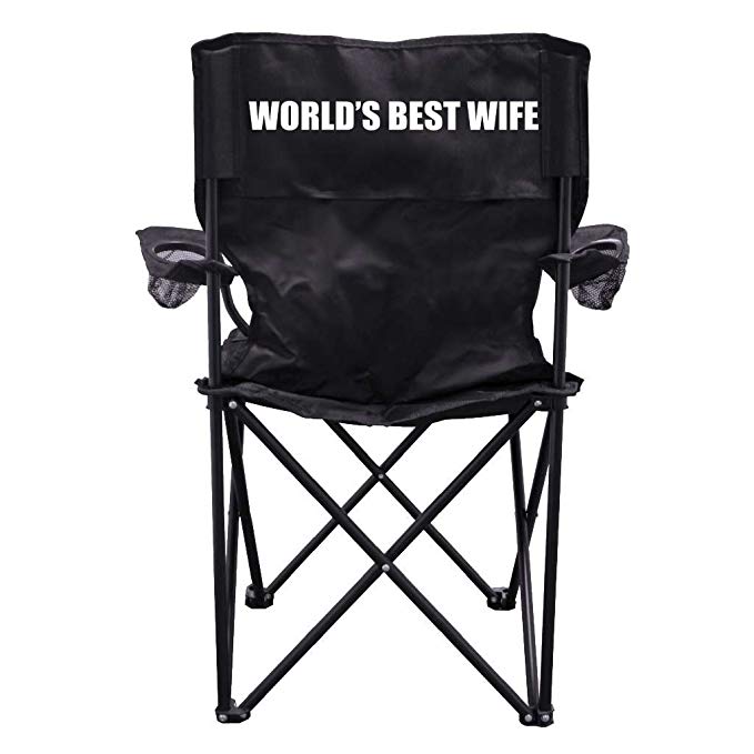 VictoryStore Outdoor Camping Chair - Custom Black Folding Camping Chair with Carry Bag.