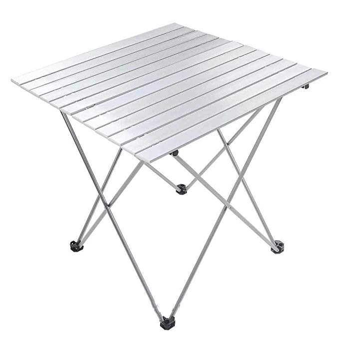 Aluminum Roll up Table Folding Camping Outdoor Indoor Picnic w/ Bag Heavy Duty