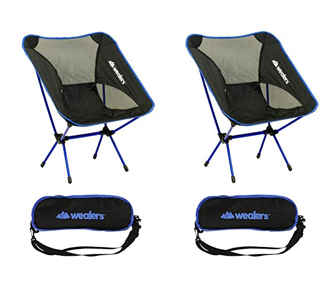 Compact Foldable Beach backpacking Chair Potable Stool Made Of Ultra Lightweight Aluminium Alloy Super Comfort Perfect for Sport Outdoor Events, Camping, Fishing, Picnic [2 Pack]