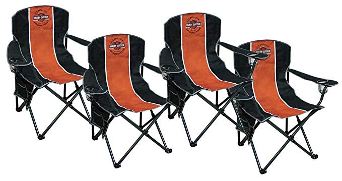 Harley-Davidson Bar & Shield Compact Chair, X-Large Size w/Carry Bag Set of 4