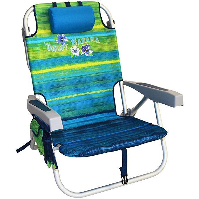 Tommy Bahama 2016 Backpack Cooler Chair with Storage Pouch and Towel Bar