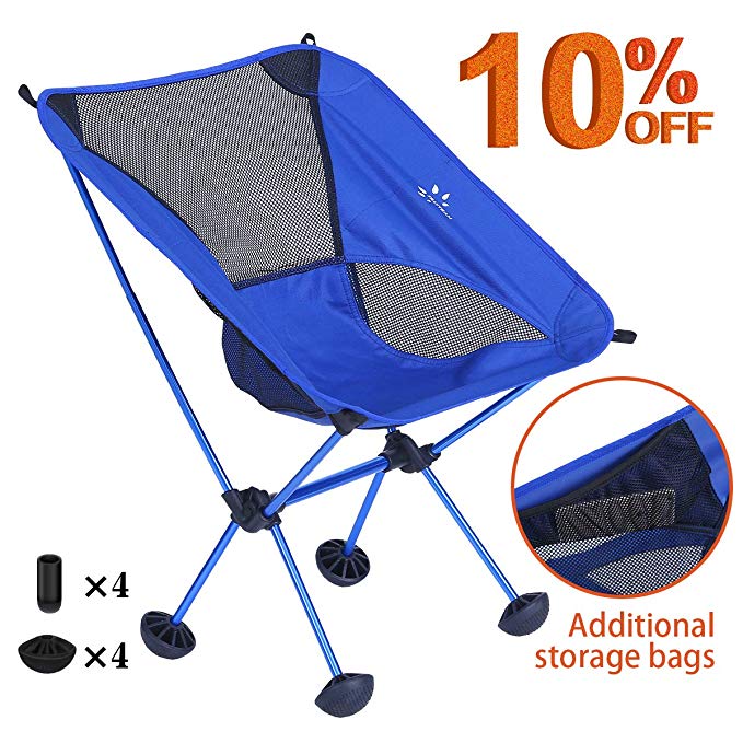 FRUITEAM Camping Chairs Folding Hiking Picnic Portable Camp Chair with Carry Bag for Backpacking Outdoors Sporting