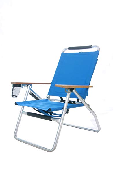 Outdoor Sports Camping Low-rise Fishing Chair with Fishing Rod Holder and Attached Insulated Cooler